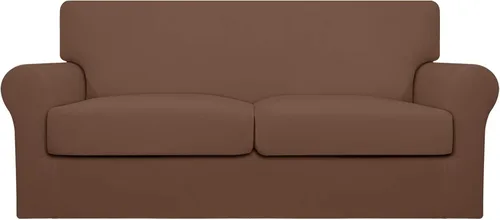 Miniatura 37 de Easy-Going Funda de sofá suave y elástica de 3 piezas para perros, funda de sofá lavable para sofá de 2 cojines separados, protector elástico
