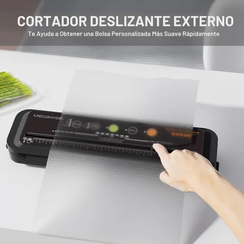 Miniatura 6 de MegaWise Máquina selladora al vacío potente y compacta Sellador automático de alimentos de un solo toque