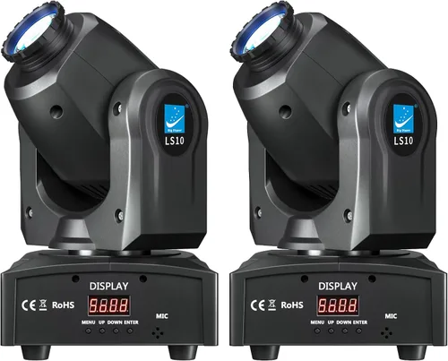 Miniatura 7 de Big Dipper LS10 DMX - Foco de cabeza móvil, luz de escenario activada por sonido de 35 W con panorama de 540°, inclinación de 200° y 8 patrones GOBO