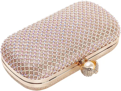 Miniatura 4 de M106 Glitter Embrague Monedero Para Mujeres Brillante Noche Bolsos Fiesta Fiesta Bolso Rosa Oro