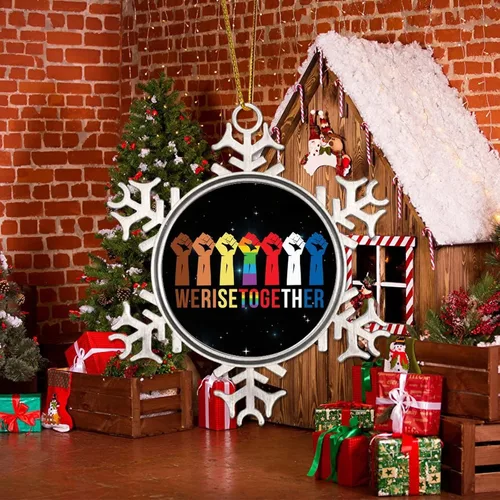 Miniatura 5 de We Rise Together LGBTQ - Adorno colgante para árbol de Navidad, Pansexual, transgénero, LGBTQ, arco iris gay, decoración de árbol de Navidad