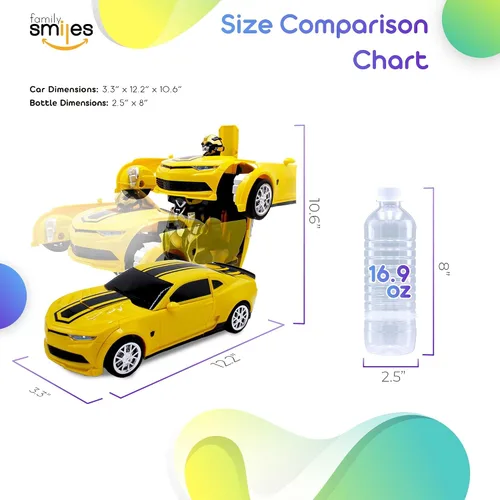 Miniatura 2 de Juguete de control remoto para niños, coche deportivo, robot transformador, vehículo a control remoto, juguetes para niños de 8 a 12 años