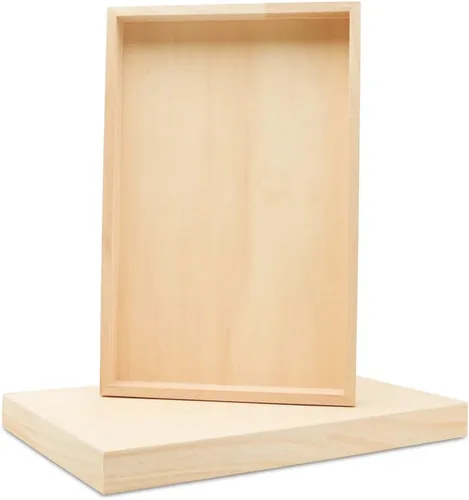 Miniatura 10 de Panel de pintura de abedul de 11 x 14 x 1-1/2 pulgadas, paquete de 3 tableros de lienzo de madera para pintar, carteles en blanco para manualidades