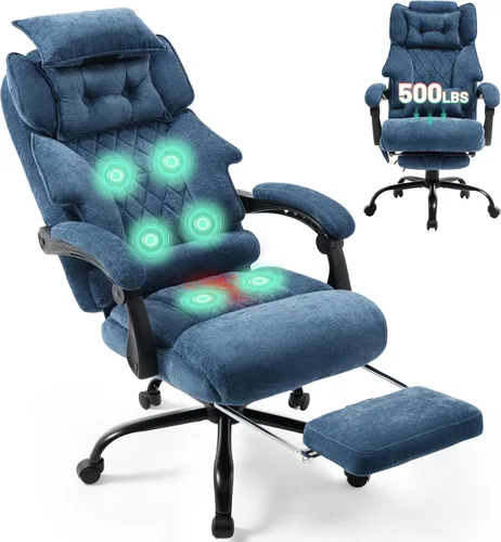 Miniatura 13 de Massage Office Chair with Foot Rest,6 Points Vibration & Heat Executive Office Chairs for Heavy People,500LBS Big and Tall Office Chair,Ergonomic