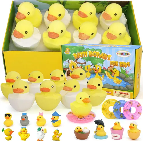 Bombas de baño para niños con sorpresa en el interior, paquete de 8 bombas de baño para niños, juego de regalo de bombas de baño de burbujas
