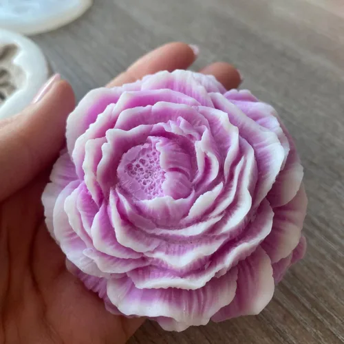 Miniatura 8 de 2 moldes para velas de flores de peonía, molde de jabón hecho a mano con flores 3D para fondant, hecho a mano, loción, barra, crayón, crayón