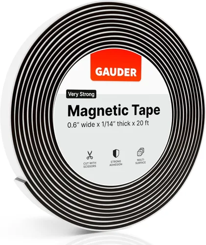 Miniatura 10 de GAUDER Cinta magnética autoadhesiva fuerte, tiras magnéticas adhesivas de espuma para superficies irregulares, rollo magnético de alta resistencia