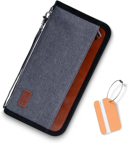 Cartera de viaje para pasaporte familiar, organizador de documentos con etiqueta de equipaje, funda duradera para pasaporte con bloqueador RFID para