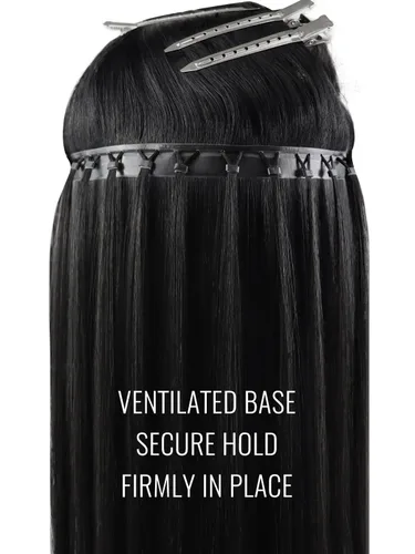 Miniatura 7 de Fshine Extensiones de cabello humano real con trama de mariposa, trama invisible sin costuras, 16 pulgadas negro azabache, 1.76 oz, 1.76 onzas