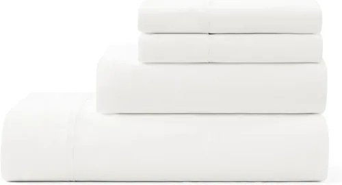 UGG Juego de sábanas refrescantes de lujo de 4 piezas para cama King, con bolsillos profundos, ropa de cama prémium con 2 fundas de almohada, Blanco
