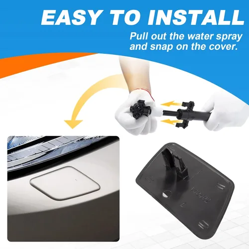 Miniatura 7 de Tapa de boquilla para limpiaparabrisas delantero para Volvo S40 V50 2005 2006 2007 39991798 39991799 (negro, lado izquierdo del conductor)