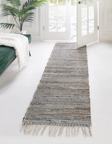 Miniatura 16 de Unique Loom Chindi Jute Collection - Alfombra cuadrada de 7 pies y 1 pulgada, color azul marino