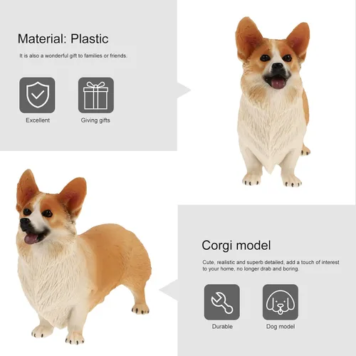 Miniatura 3 de IMIKEYA Figura de Corgi galés, mini estatua de perro de resina, estatua de perro pequeño de Corgi para pastel, escultura de estatua de animal
