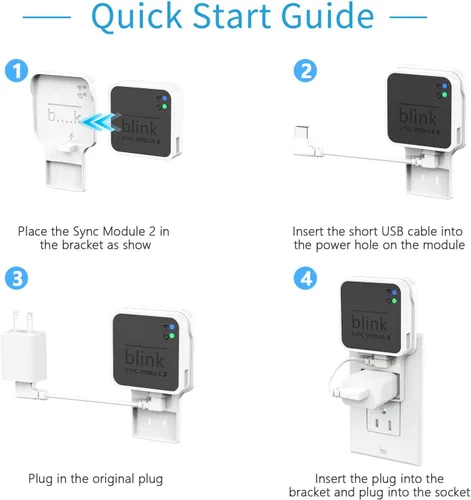 Miniatura 5 de Soporte de pared con enchufe para Blink Sync Module 2, soporte de montaje para cámara exterior Blink sin cables desordenados, soporte de cámara