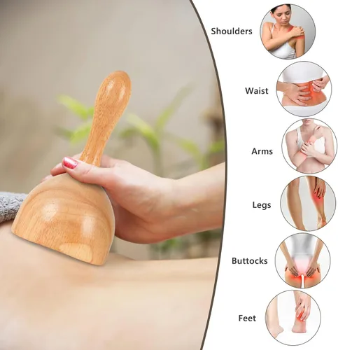 Miniatura 2 de KintKita Herramientas de masaje de terapia de madera 4 en 1, masajeador de drenaje linfático de madera, removedor de celulitis corporal, kit