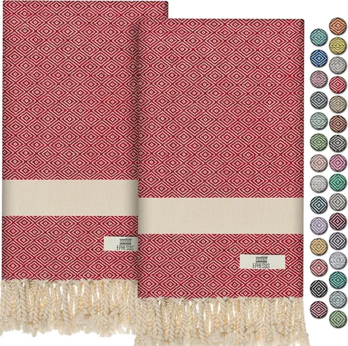 Miniatura 8 de EPHESUS TOWELS Toallas de Mano - Juego de 2 18" x 30" - Toalla de Mano Turca Decorativa para Baño, Cocina, Invitados, Cara, Cabello, Té, Paño