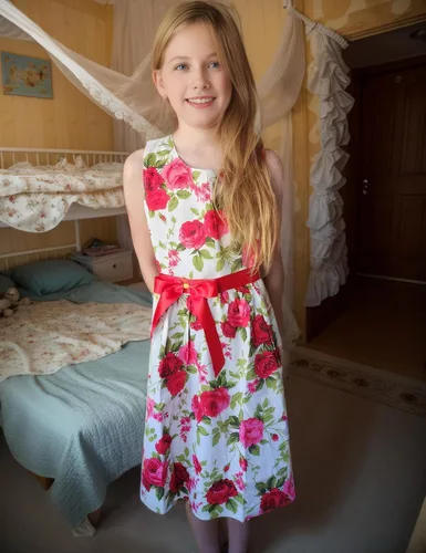 Miniatura 20 de Vestido de verano para niña, de algodón, con diseño floral