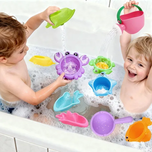 Miniatura 3 de 10 juguetes de baño para niños de 1 a 3 años, juguetes de agua para bañera y piscina para niños pequeños de 1 a 3 años y bebés de 12 a 18 meses