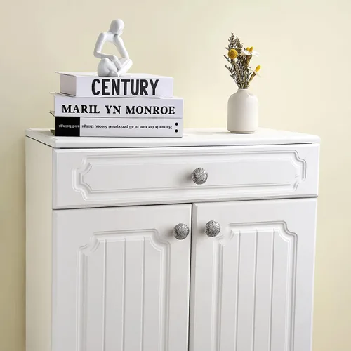 Miniatura 4 de Pomos redondos para cajones y tiradores – Paquete de 10 pomos de gabinete de 1.4 pulgadas (1.417 in), pomos de gabinete de níquel cepillado