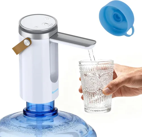Miniatura 12 de Bomba de agua para botellas de agua, bomba de agua eléctrica portátil de carga USB para botellas de agua universal de 5 galones Blanco
