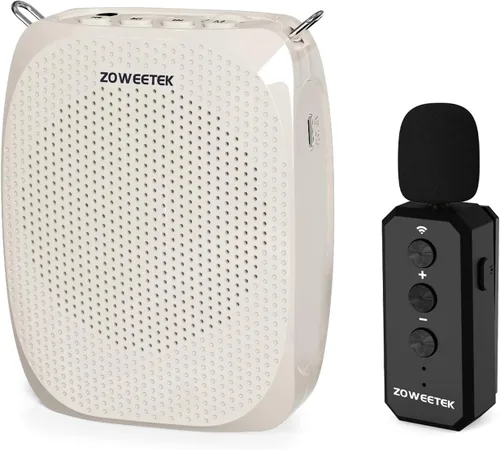 Miniatura 9 de ZOWEETEK Amplificador de Voz con Micrófono Inalámbrico de Solapa Lavalier para Maestros, Nuevo Sistema de Micrófono Personal 2025, Altavoz Portátil