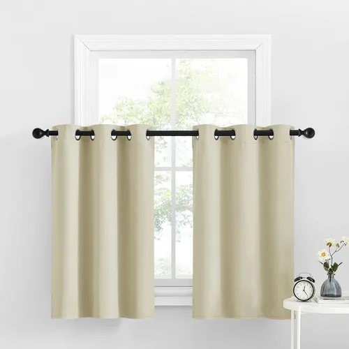 Miniatura 57 de NICETOWN Cortinas opacas de cocina para ventana sobre el fregadero, aislamiento térmico, decoración del hogar, pequeños niveles opacos con ojales