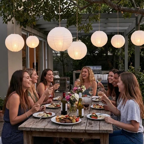 Miniatura 6 de 10 linternas de papel blanco para decoración de fiesta, 16 pulgadas, grandes, de papel redondo chino, para colgar, linternas gigantes