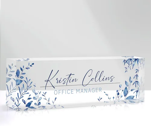 Miniatura 27 de Placa de nombre personalizada para escritorio, placa de nombre personalizada en cristal acrílico transparente, regalos de agradecimiento para Tinta