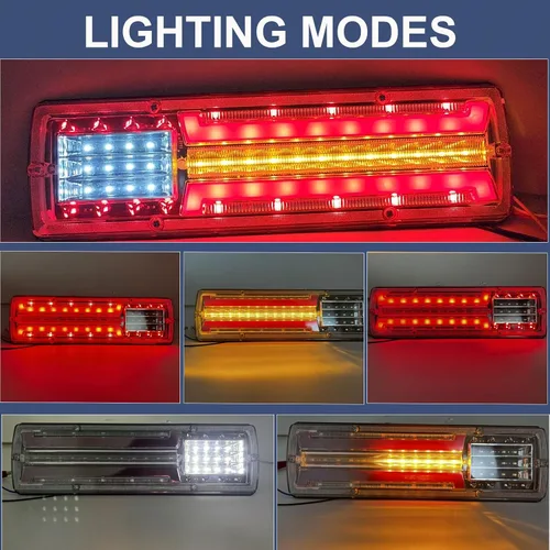Miniatura 2 de jose2015 Luces traseras de remolque de 24 V, barra de luz trasera de camión de 11.4 pulgadas, súper brillante, 62 luces LED de señal de giro, luz