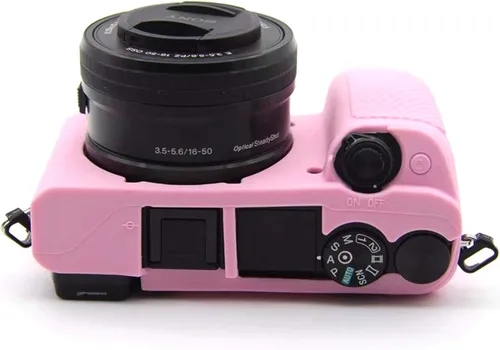 Miniatura 3 de Casos de cámara de silicona segura profesional Carcasa de goma para cámara Sony Alpha a6400 sin espejo (rosa)