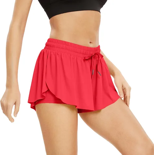 Miniatura 24 de Blaosn Pantalones cortos atléticos fluidos para mujer, gimnasio, yoga, entrenamiento, correr, pantalones cortos de tenis, falda falda linda, ropa