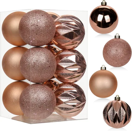 Miniatura 14 de 30 piezas de adornos de bola de árbol de Navidad irrompibles negros para decoración navideña