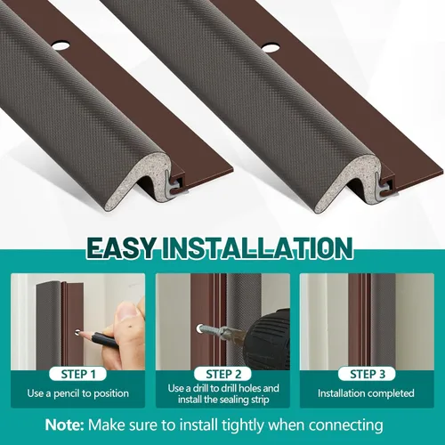 Miniatura 4 de Yuntau 5 piezas de tira de sellado para puerta con tornillo 42" 36" con sello de puerta y portador de aluminio y junta de espuma exterior sellado