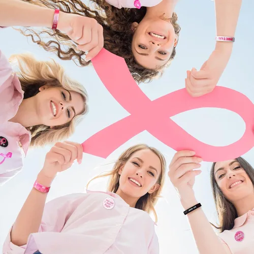 Miniatura 5 de 60 accesorios de concientización sobre el cáncer de mama, incluyen 30 pulseras de silicona de cinta rosa y negra, pulsera de goma y 30 insignias