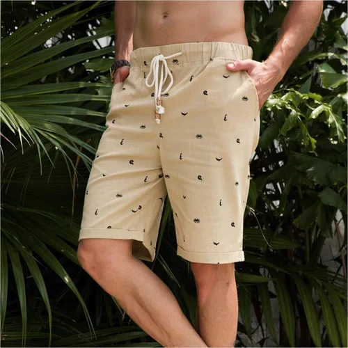 Miniatura 5 de Boisouey - Pantalones cortos de verano para hombre, de lino, estilo informal