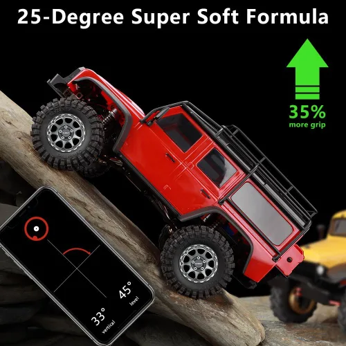 Miniatura 3 de GLOBACT Neumáticos de aluminio de 9 radios de 1.2 pulgadas, neumáticos de goma suave y pegajosa de 2.441 x 0.945 in para 1/18 TRX4M 1/24 Axial SCX24