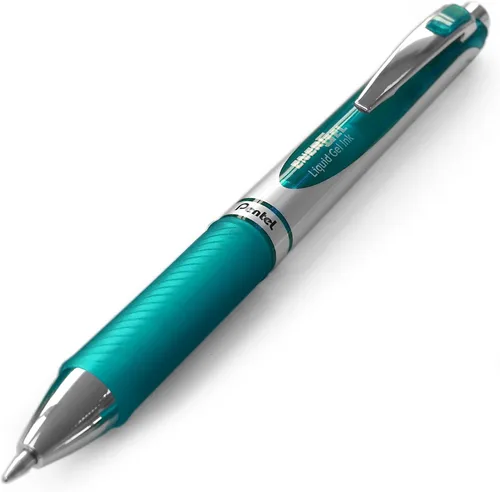 Miniatura 4 de Pentel EnerGel RTX - Bolígrafo retráctil de gel líquido, punta de metal, paquete de 12 unidades, (0.7 mm), línea media, azul turquesa, caja de 12