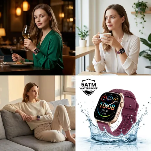 Miniatura 5 de AMOLED - Reloj inteligente con GPS para correr, 164.0 ft, impermeable, rastrea los pasos del sueño, frecuencia cardíaca, oxígeno, batería de larga