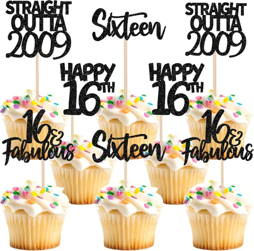 Miniatura 10 de Paquete de 24 adornos para cupcakes Straight Outta 2012 Happy 13th Birthday Thireen Awesome Since 2012, 13 fabulosas decoraciones para tartas