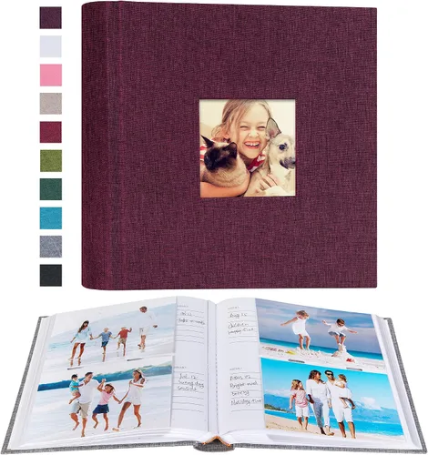 Miniatura 38 de Mublalbum Álbum de fotos de 4 x 6 pulgadas, 300 fotos, cubierta de lino con áreas de notas, libro de fotos para boda, familia, bebé y vacaciones