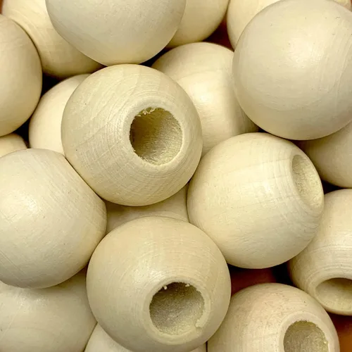Miniatura 18 de 200 cuentas de madera con agujero grande para macramé, manualidades, joyas, manualidades, guirnaldas y borlas (11 x 13 marrón)
