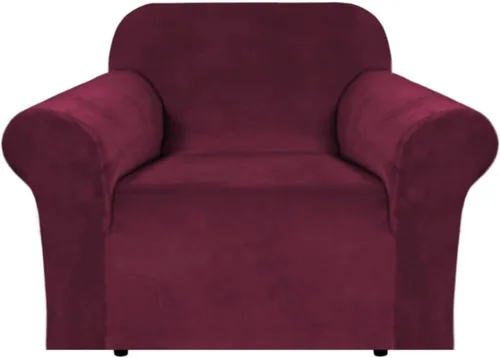 Miniatura 71 de H.VERSAILTEX Funda de terciopelo elástico para sillón, funda para sillón de 1 cojín para sala de estar, funda de muebles hecha de terciopelo grueso