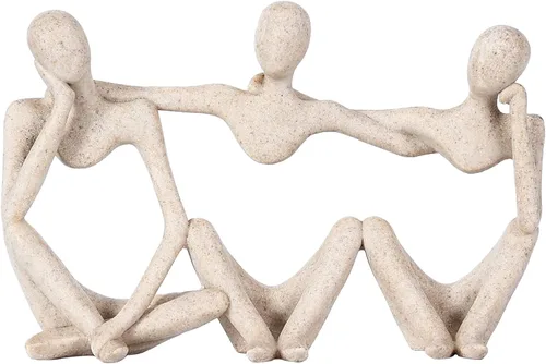 Miniatura 13 de BMLCGJ Estatua del pensador dorada, escultura de arte abstracto decorativa, figuras coleccionables de resina dorada para decoración del hogar, sala