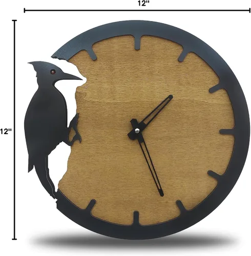 Miniatura 7 de Reloj de pared de pájaro carpintero, decoración moderna del hogar, reloj de pared de animales, reloj de pared de madera, relojes para decoración