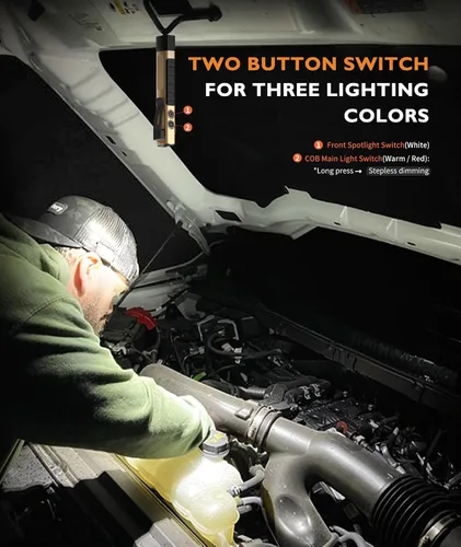 Miniatura 3 de HOTLIGH Linterna recargable magnética - 700 lúmenes linterna LED con diseño de clip, linterna plana para reparación de coches/campamento/emergencia