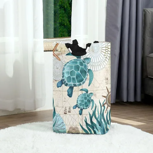 Miniatura 13 de senya Cesta grande de almacenamiento plegable, organizador para ropa sucia, para guardería, juguetes, caballo y flores Multi 6