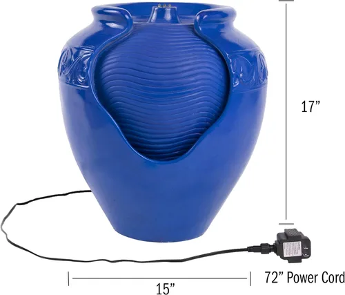 Miniatura 2 de Pure Garden - Fuente de agua para frascos, para interiores o exteriores, con aspecto de cerámica, función de agua de resina con bomba eléctrica