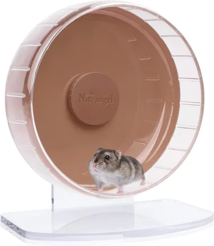Miniatura 28 de Niteangel - Ruedas de ejercicio supersilenciosas para hámster, con soporte ajustable, para ratones, jerbos u otros animales pequeños