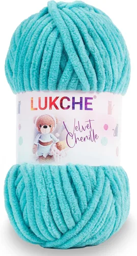 Miniatura 36 de Hilado de chenilla de terciopelo para amigurumi y punto de crochet súper voluminoso 100 gr (69,0 m) (Grosor del hilo 8 mm) (Verde espárrago) 1