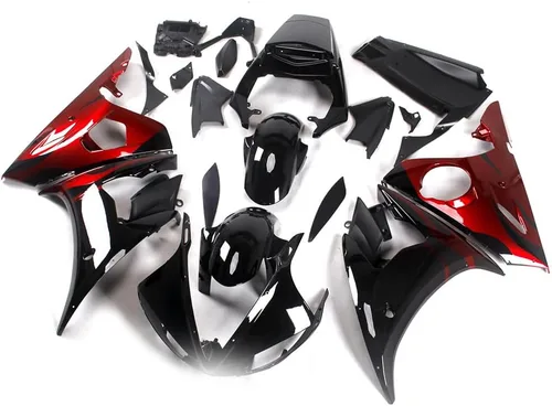 Miniatura 2 de Brillante rojo negro motocicleta carenados completos para Yamaha YZF-600 R6 R6S '06-09 2003 2004 YZF-R6 03 04 molde de inyección ABS cuerpo cuerpo